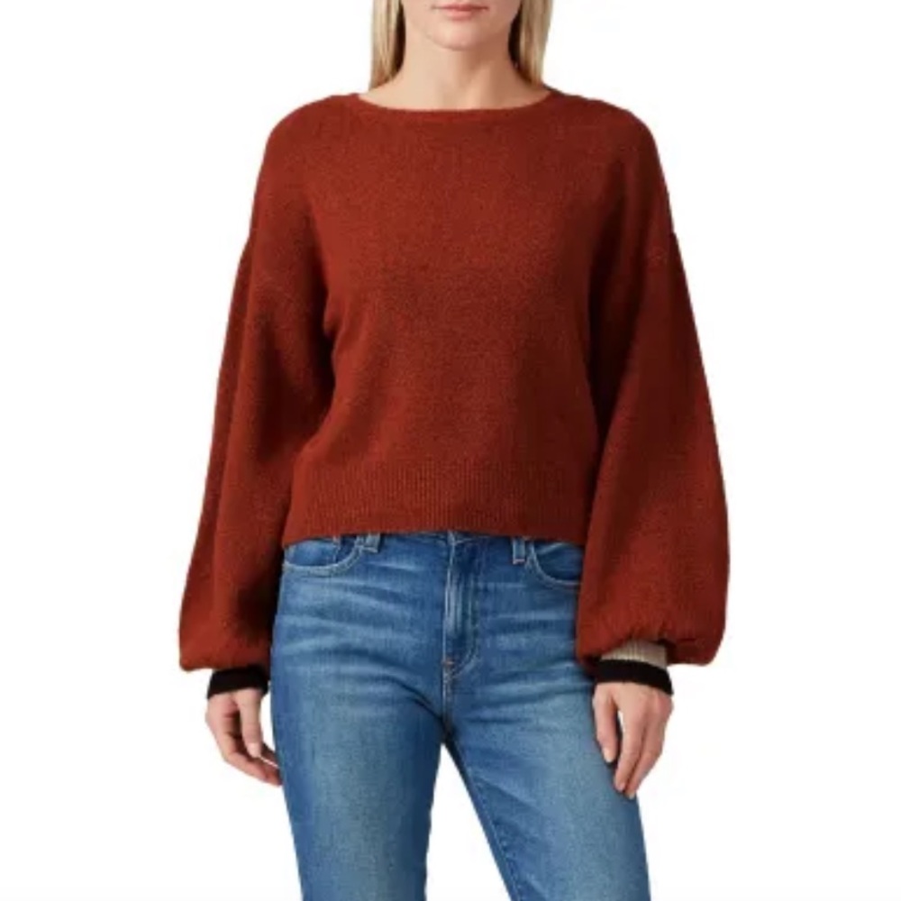 -Louna orange striped pullover with striped cuff